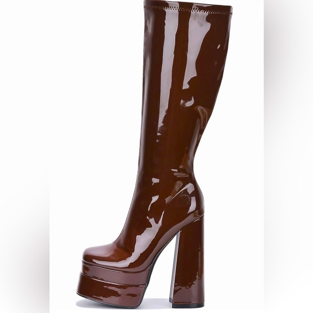 Cape Robbin Brown Platform Knee Boots
